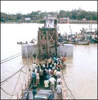 A view of the collapsed bridge