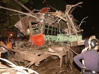 Site of Monday's bomb blast. Pic: Deepak Salvi. Click for larger image.