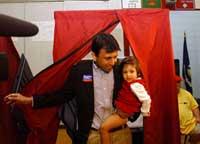 Bobby Jindal with daughter Selia Elizabeth. Pic: Paresh Gandhi