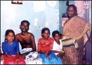 Ganapathy with his wife and children