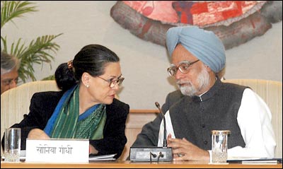 UPA chairperson Sonia Gandhi and Prime Minister Manmohan Singh at the all-party meet, in Delhi