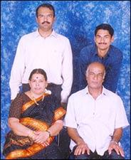 Nagarajan (standing, in white shirt) with Sunderrajan and their parents.