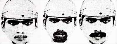 The suspect's sketch released by the Delhi police