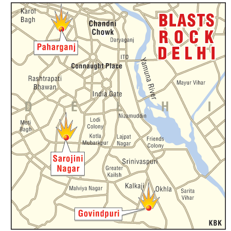 Delhi blast, map
