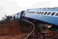 Rescue teams at the accident site