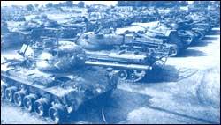 Damaged and captured Pakistani tanks at Khem Karan, near Amritsar