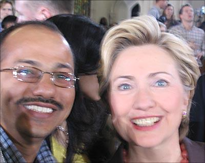 Reader Tarendra with New York Senator Hillary Clinton