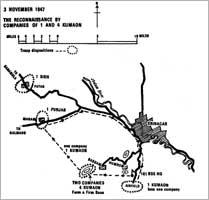 The Reconnaiassance by companies of 1 and 4 Kumaon, 3 November, 1947