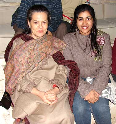 Sonia Gandhi with reader Shweta Kesavan