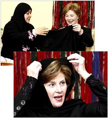 The Huffington Post: Laura Bush Dons Hijab, Will Opprobrium Follow?