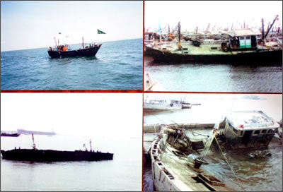 Indian ships in Pakistan's captivity off Karachi Port.