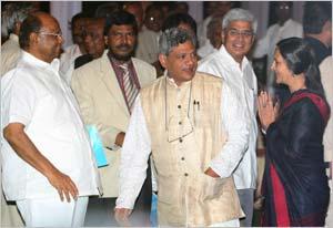 Sharad Pawar, Prakash Ambedkar, Sitaram Yechuri, Prakash and Brinda Karat