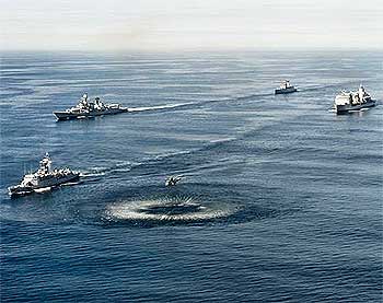 The two navies in formation