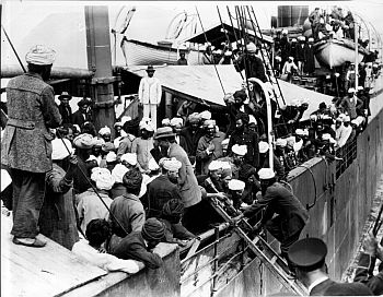 Komagata Maru with passengers in Vancouver harbour