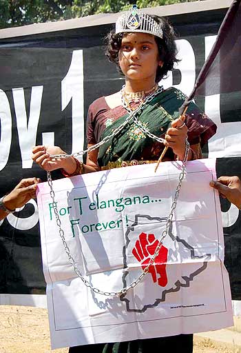Telangana activists observe black on Andhra Pradesh Formation Day