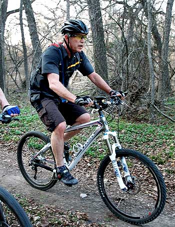 Bush spotted mountain biking