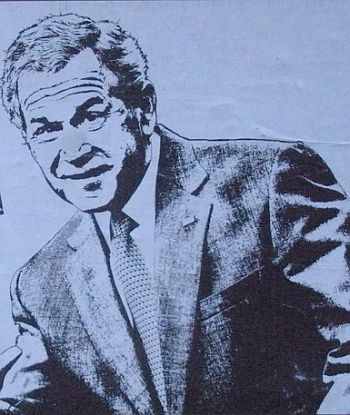 A poster of Bush in Dallas
