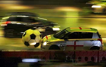 An automobile soccer match