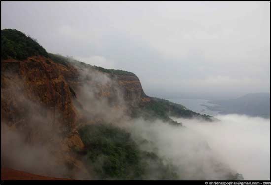 Clouds descending on the mountains of Matheran.