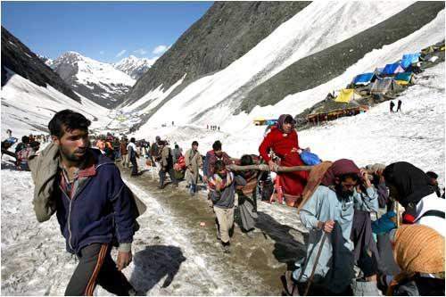 A scenic view of the Himalayas along the Yatra route