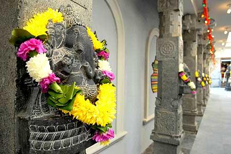 A view of the sprawling Ganesha temple