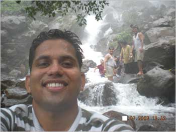 A waterfall in Goa