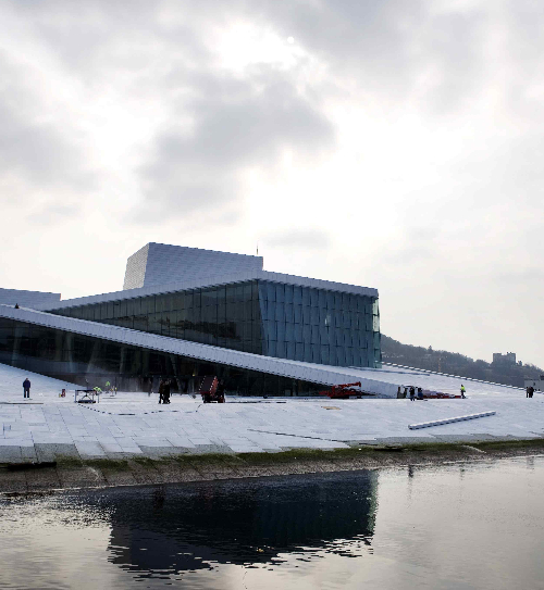 The new opera house in Oslo, Norway