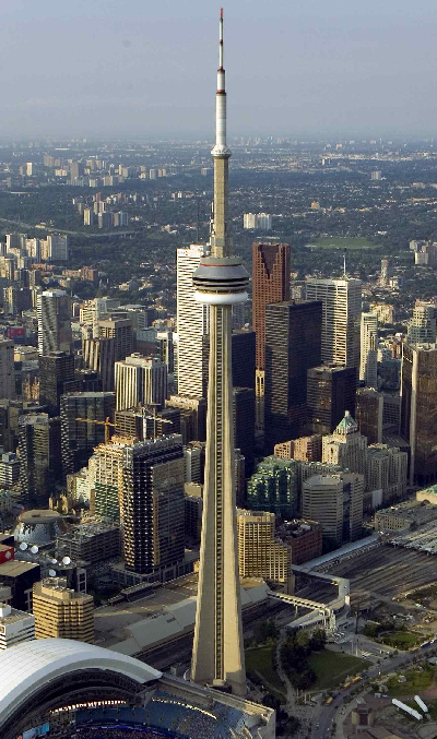 The CN tower, a landmark in Toronto, Canada