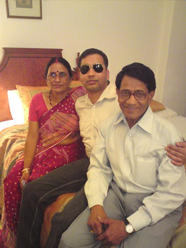 Captain A K Singh with his parents