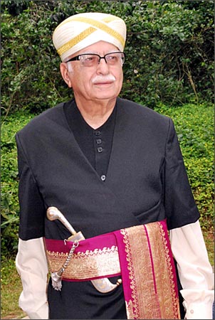 Advani in the traditional Kodava attire at Kodagu.