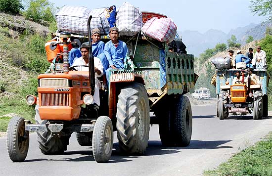 People took advantage of a break in the curfew to flee from the region