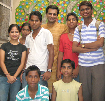 Ravi Gulati with some students at his home-cum-school