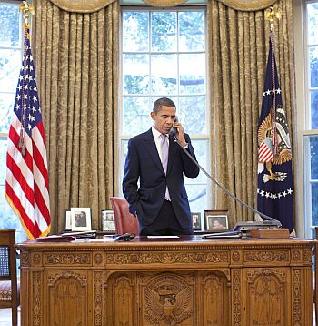 President Obama in the Oval Office.