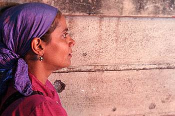 An Indian Jew woman watches the screening