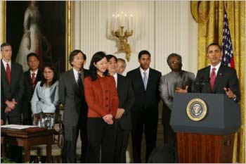 Obama addresses the gathering