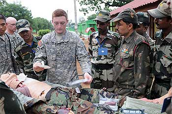 An emergency care specialist shows how to apply a chest seal