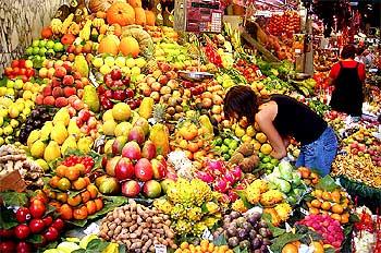 A fruit stall in Barcelona