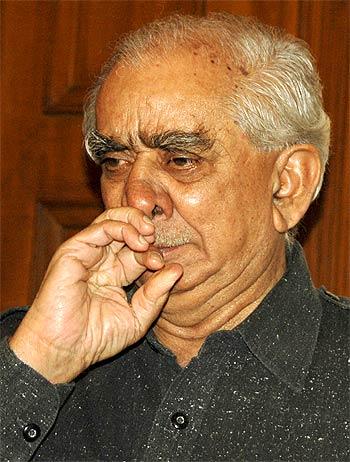 Jaswant Singh at a press conference in New Delhi