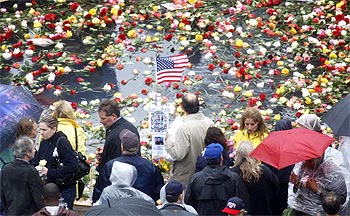 Family members of victims pay their respects at Ground Zero