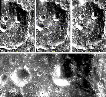 These frames were captured by the Terrain Mapping Camera on board the 514-kg spacecraft orbiting 200 km above the lunar surface.