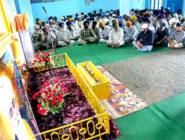 A prayer meeting for Kuldeep Singh, one of the 17 convicts