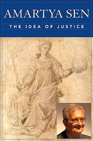 Jacket of Amartya Sen's latest book The Idea of Justice. (Inset) Amartya Sen