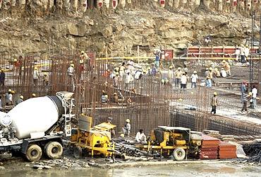 A construction site of an upcoming mall in Mumbai