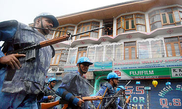 Calm in Kashmir, RAF does flag march