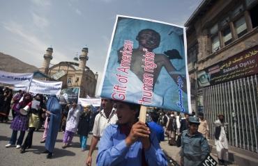 An anti-US rally in Kabul