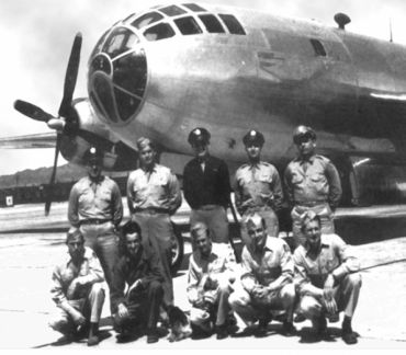 The Bockscar and its crew, who dropped the 'Fat Man' atomic bomb on Nagasaki