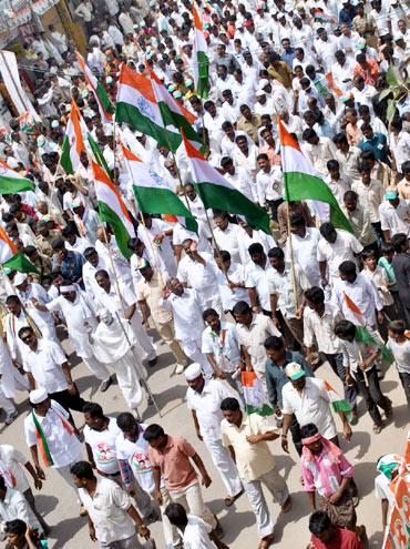 Bellary residents at the Congress rally