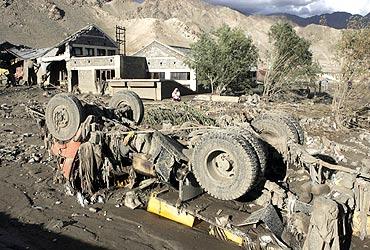 A damaged truck