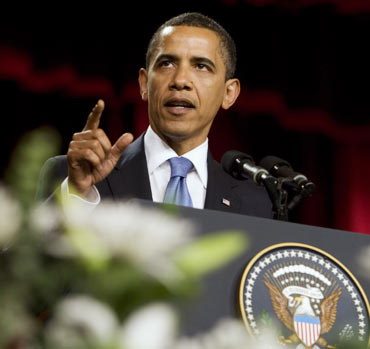 Obama addresses the Muslim world from Cairo University on June 4, 2009