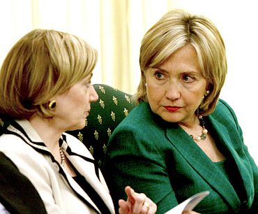 US Secretary of State Hillary Clinton with Anne Patterson